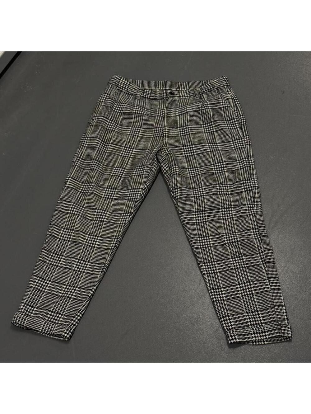 Men's Grey and Black Trousers